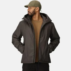 Męska kurtka przeciwdeszczowa ocieplana Harridge | Szarozielony