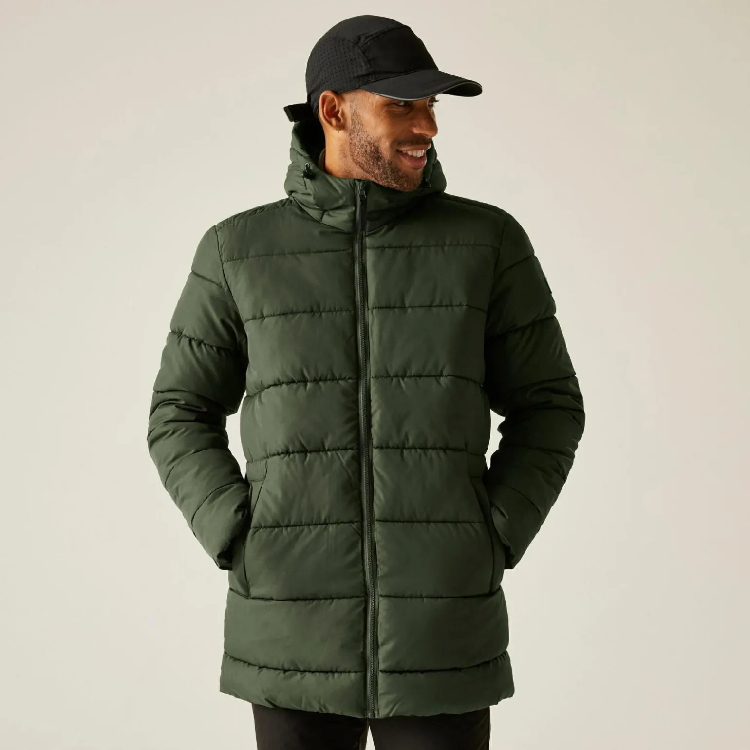 Męska kurtka zimowa pikowana Lakiver | Zielony