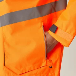 Męska wodoodporna kurtka parka Professional | Pomarańczowo-szary