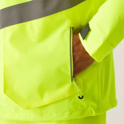Męska wodoodporna kurtka parka Professional | Żółto-szary