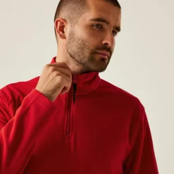 Męski polar z suwakiem Micro | Czerwony