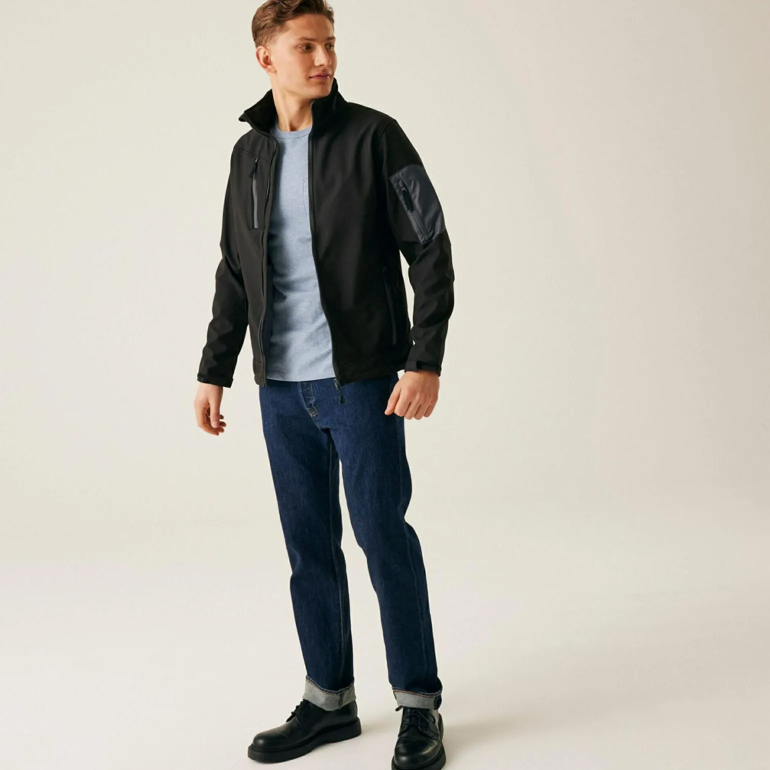 Męski softshell Arcola | Czarno-szary