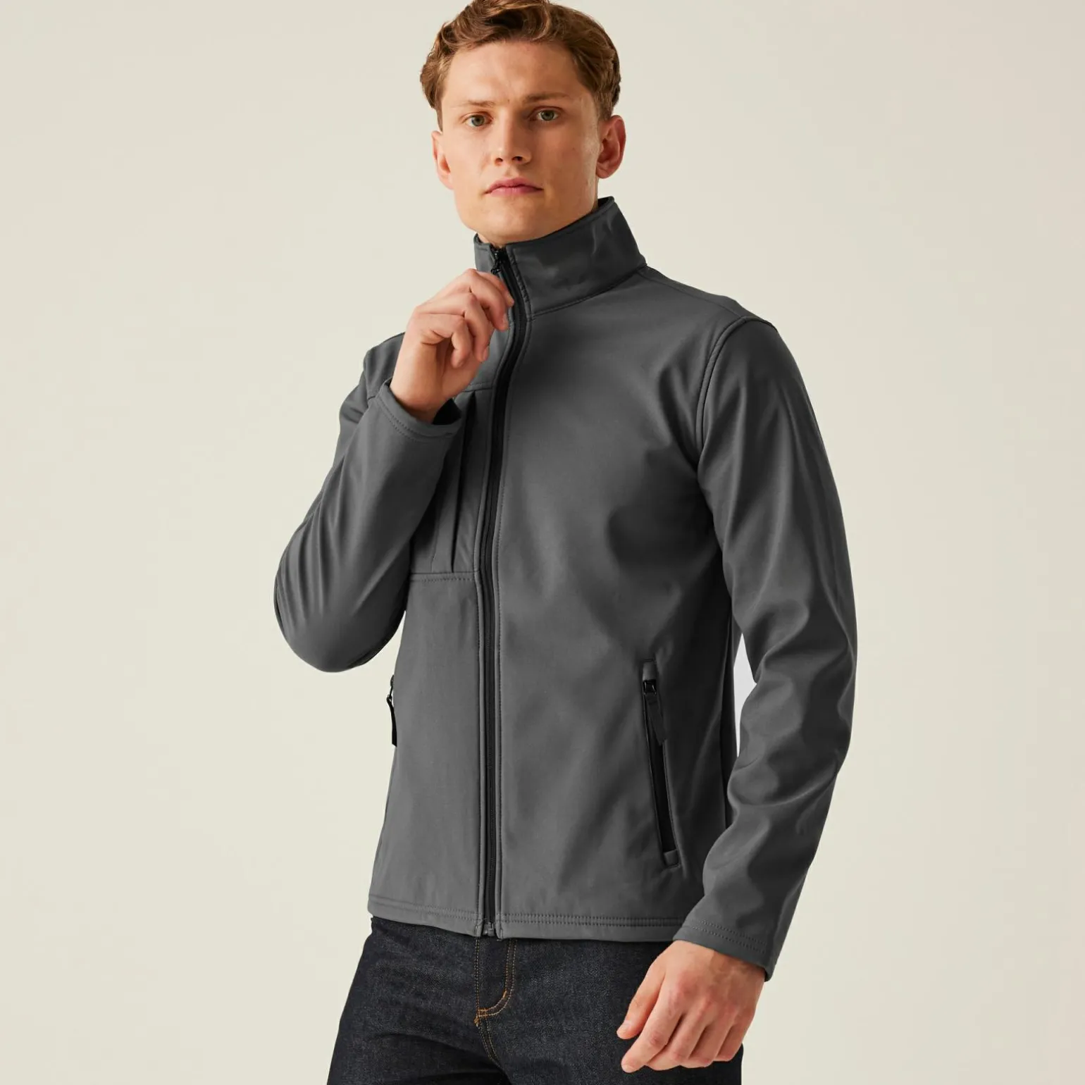 Męski softshell Octagon II | Szaro-czarny
