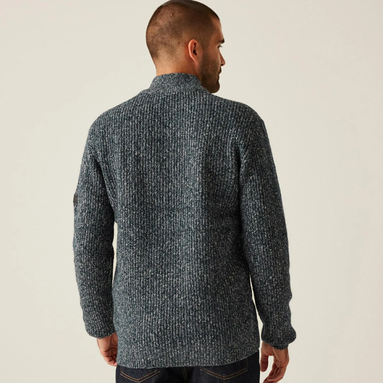 Męski sweter z dzianiny Solomon | Granatowy