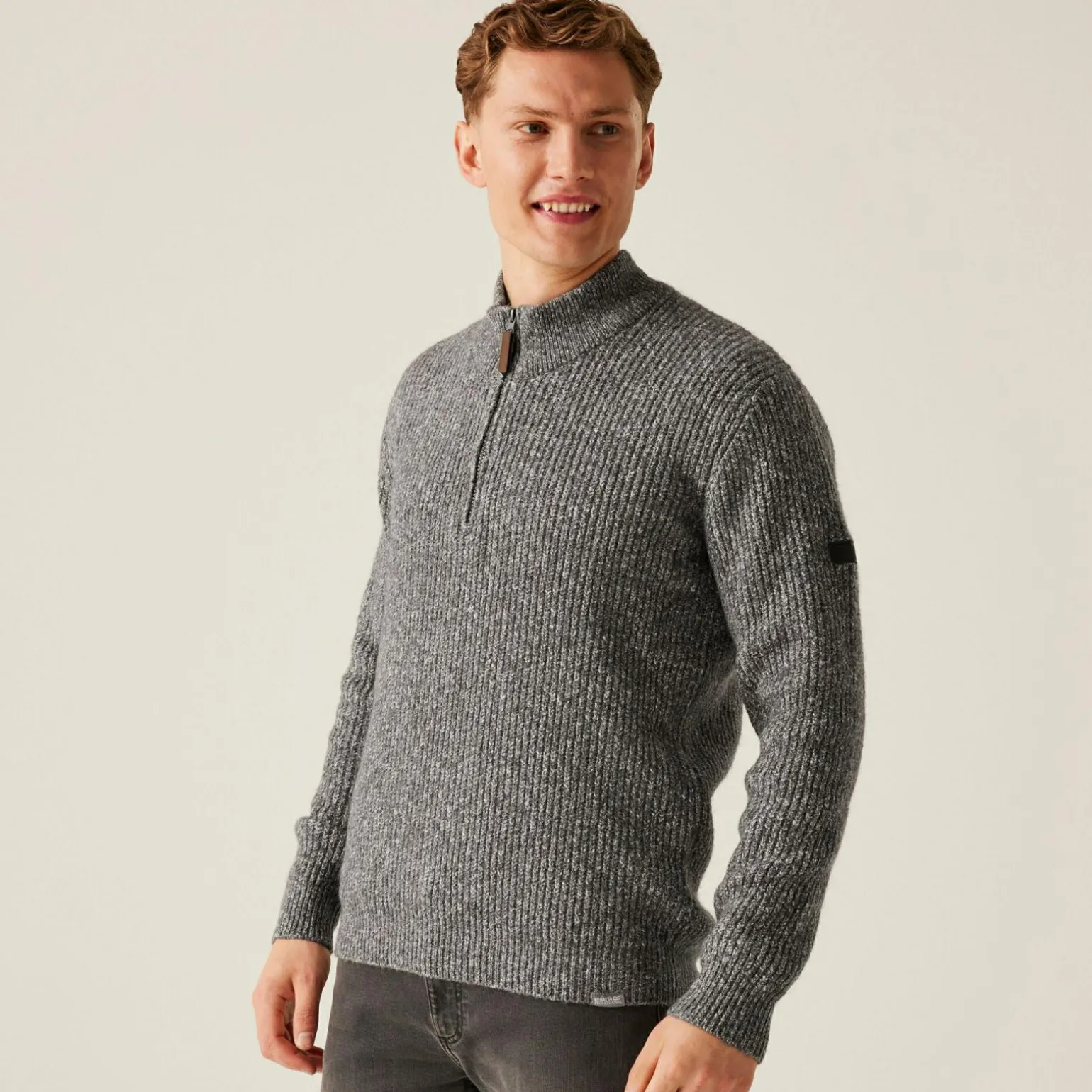 Męski sweter z dzianiny Solomon | Ciemnoszary