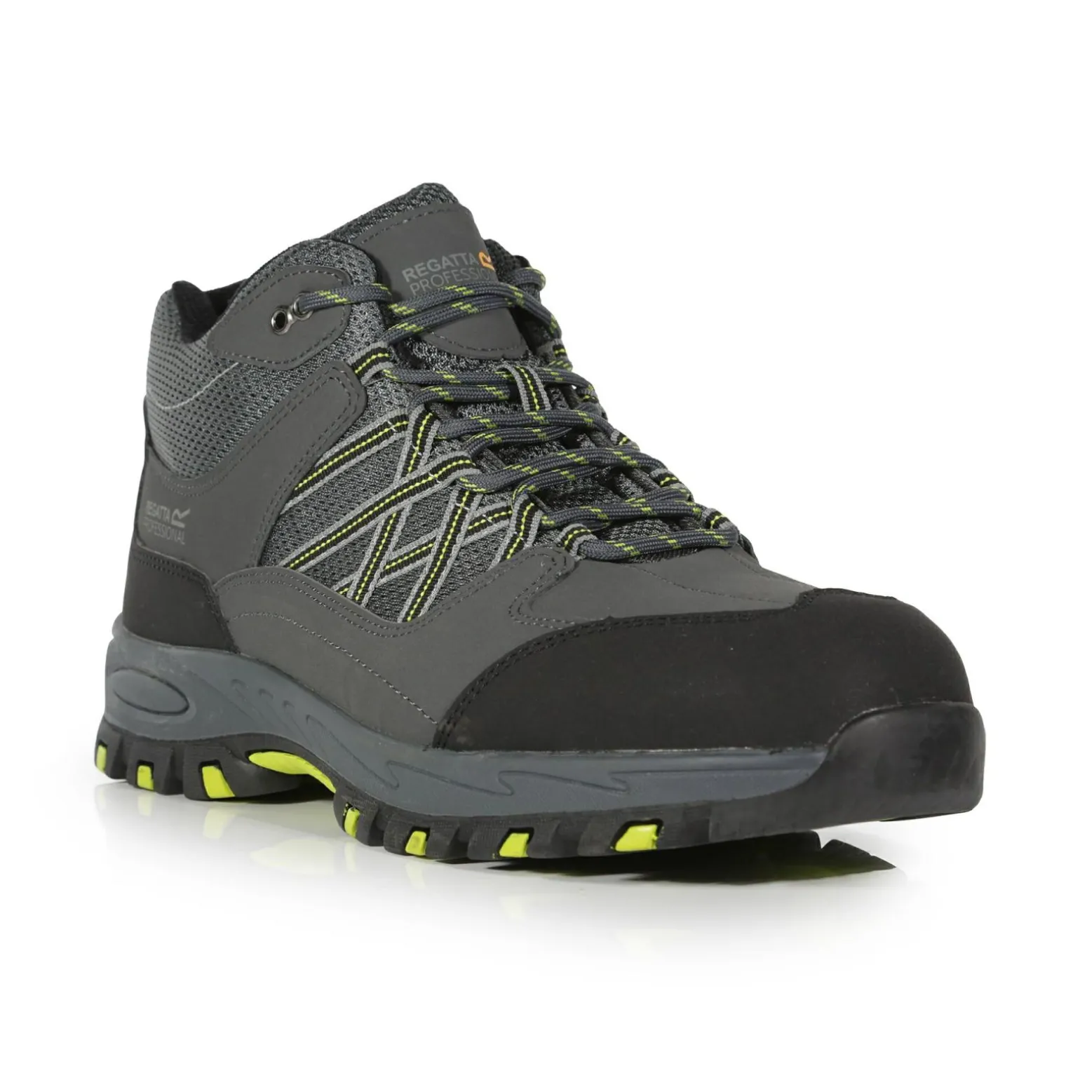 Męskie buty robocze ochronne Sandstone | Szaro-limonkowy