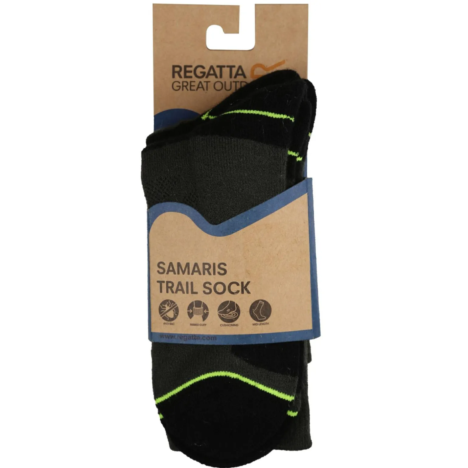 Męskie skarpety Blister Protect II | Czarno-limonkowy