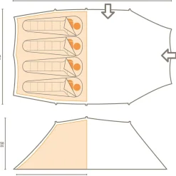 Namiot 4-osobowy tunelowy Vester 470x280cm | Zielony