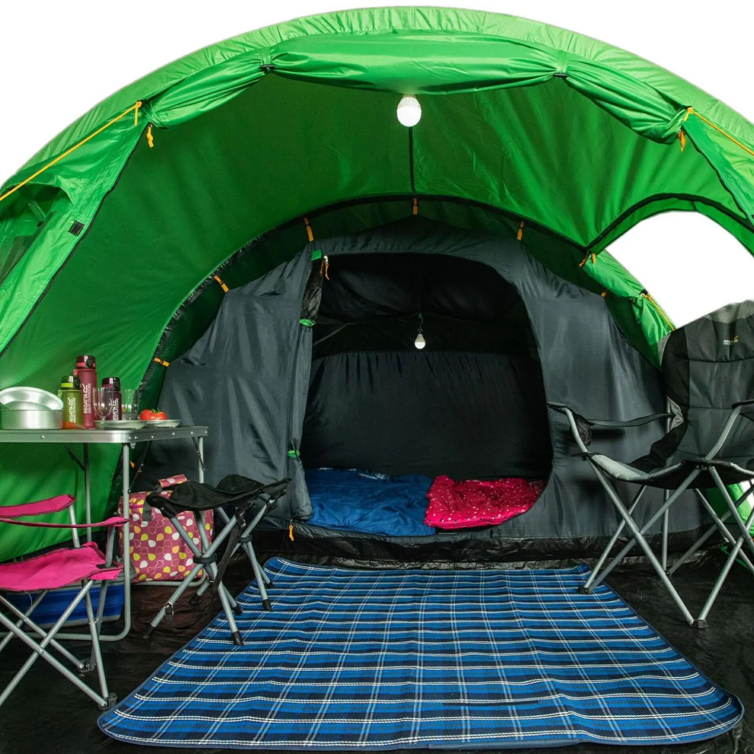Namiot 4-osobowy tunelowy Vester 470x280cm | Zielony