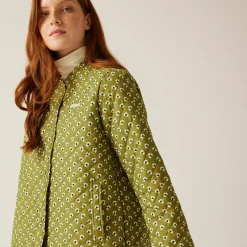 Orla Kiely - Damska kurtka przejściowa pikowana przejściowa | Zielony