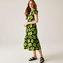 Orla Kiely - Damska sukienka Tiered Midi | Niebieski