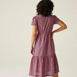 Orla Kiely - Damska sukienka Tiered Midi | Fioletowy