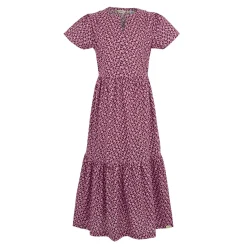 Orla Kiely - Damska sukienka Tiered Midi | Fioletowy