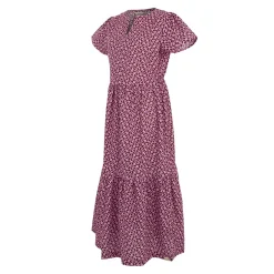 Orla Kiely - Damska sukienka Tiered Midi | Fioletowy