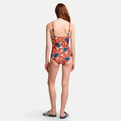 Orla Kiely - Damski kostium kąpielowy | Pomarańczowy