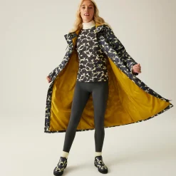 Orla Kiely - Damski płaszcz ocieplany Long Length | Szary