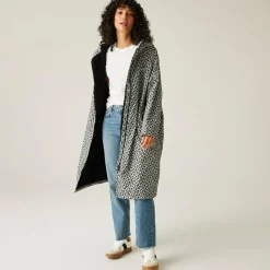 Orla Kiely - Damski płaszcz plażowy wodoodporny Changing Robe | Czarny