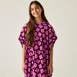 Orla Kiely - Dziewczęcy ręcznik plażowy Towelling Robe | Czerwony